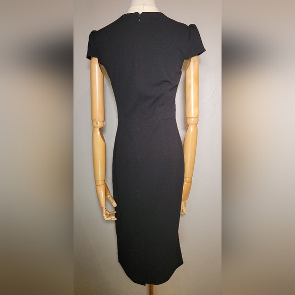 Betsey Johnson Black Cap Sleeve Pencil Dress,  size 2 - Picture 3 of 4